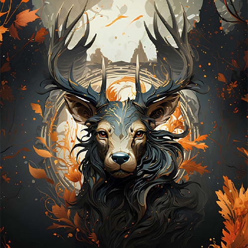 "Deer Art" Artistic Print Plush Fleece Throw Blanket