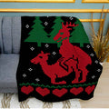 Deer Love Print Plush Fleece Throw Blanket