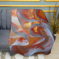 Delicate White Fabric Print Plush Fleece Throw Blanket