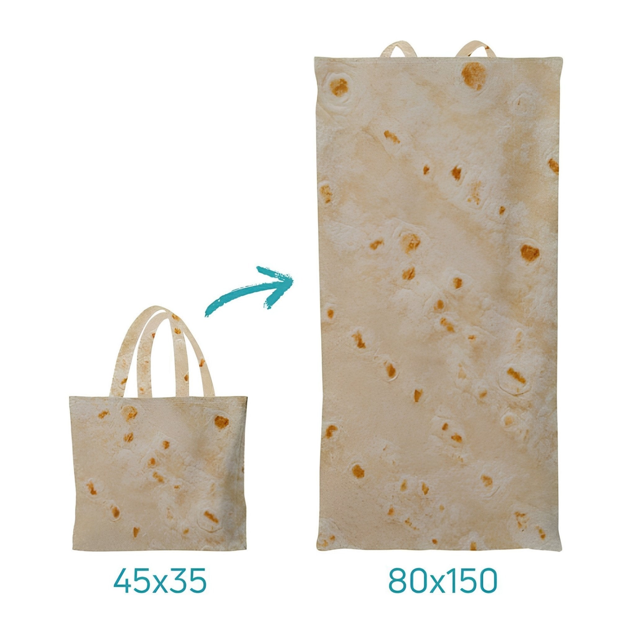 Delicious Pita Bread 2-in-1 Beach Towel Tote Bag