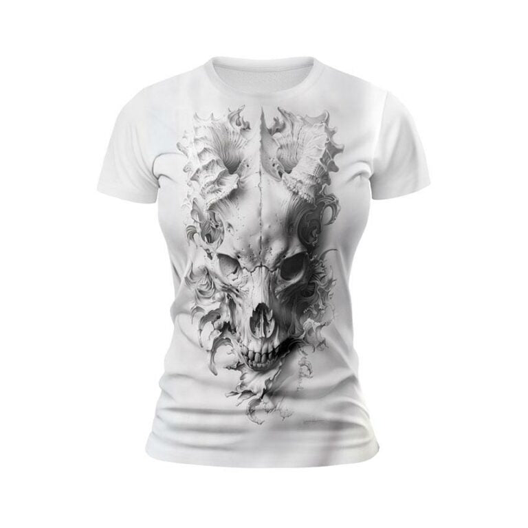 Demon Skull Women's Athletic Print T-Shirt