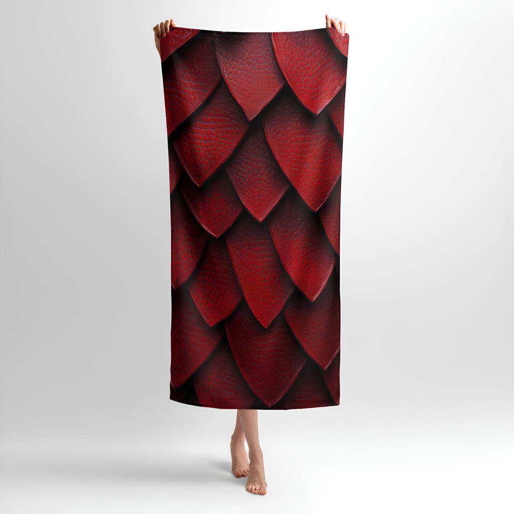 Dragon Scales 3D Print Towel - Soft Cotton Terry Bath & Beach Towel