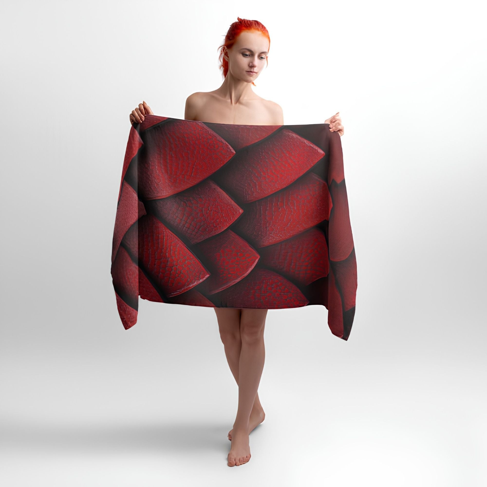 Dragon Scales 3D Print Towel - Soft Cotton Terry Bath & Beach Towel