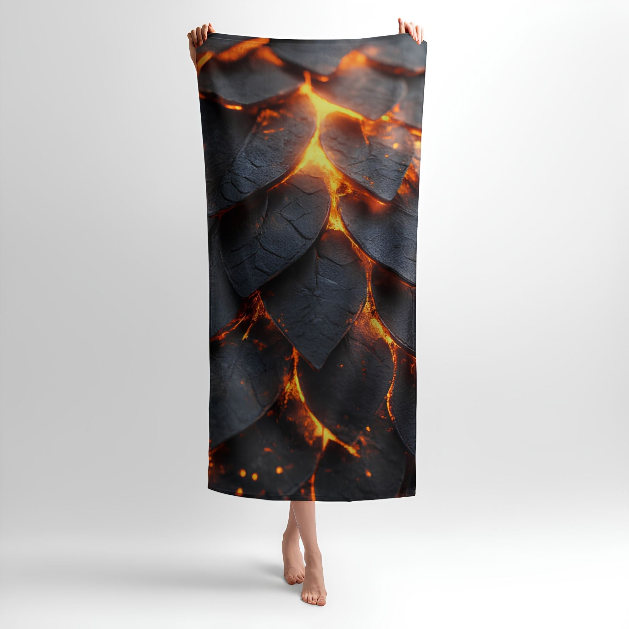 Dragon Scales Print - Soft Cotton Terry Bath & Beach Towel