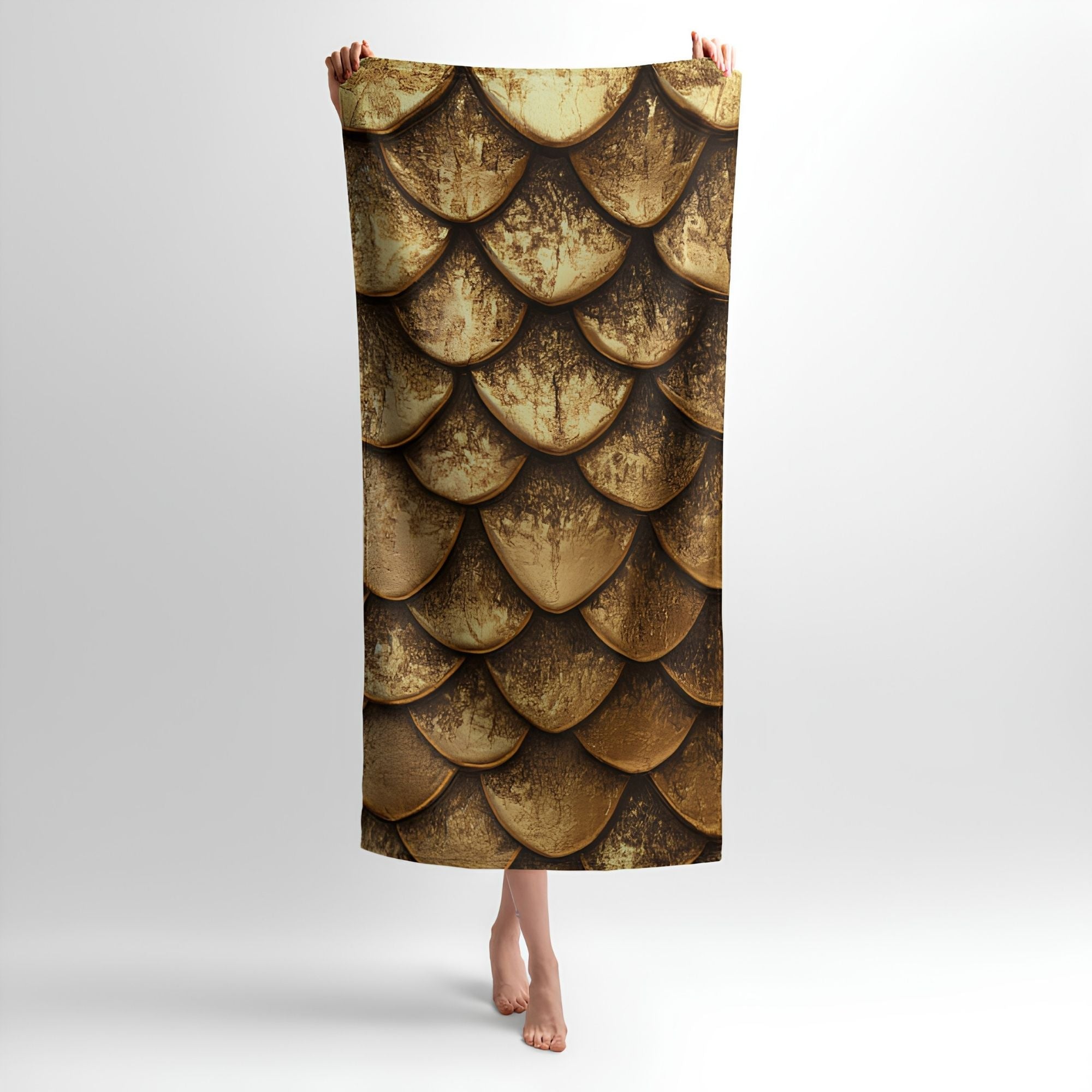 Dragon Scales Print - Soft Cotton Terry Bath & Beach Towel
