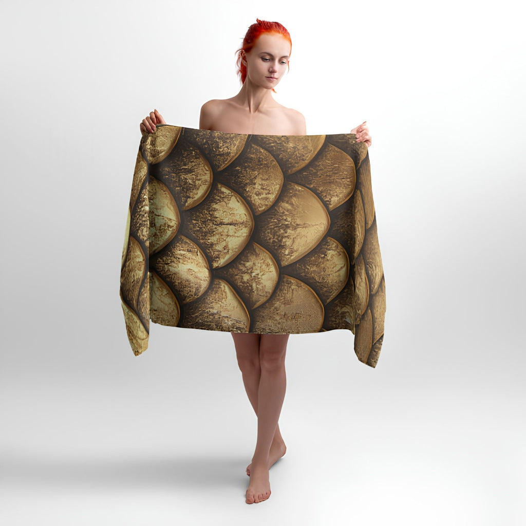 Dragon Scales Print - Soft Cotton Terry Bath & Beach Towel