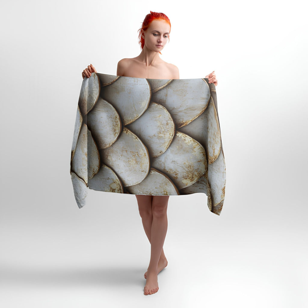 Dragon Scales Print - Soft Cotton Terry Bath & Beach Towel