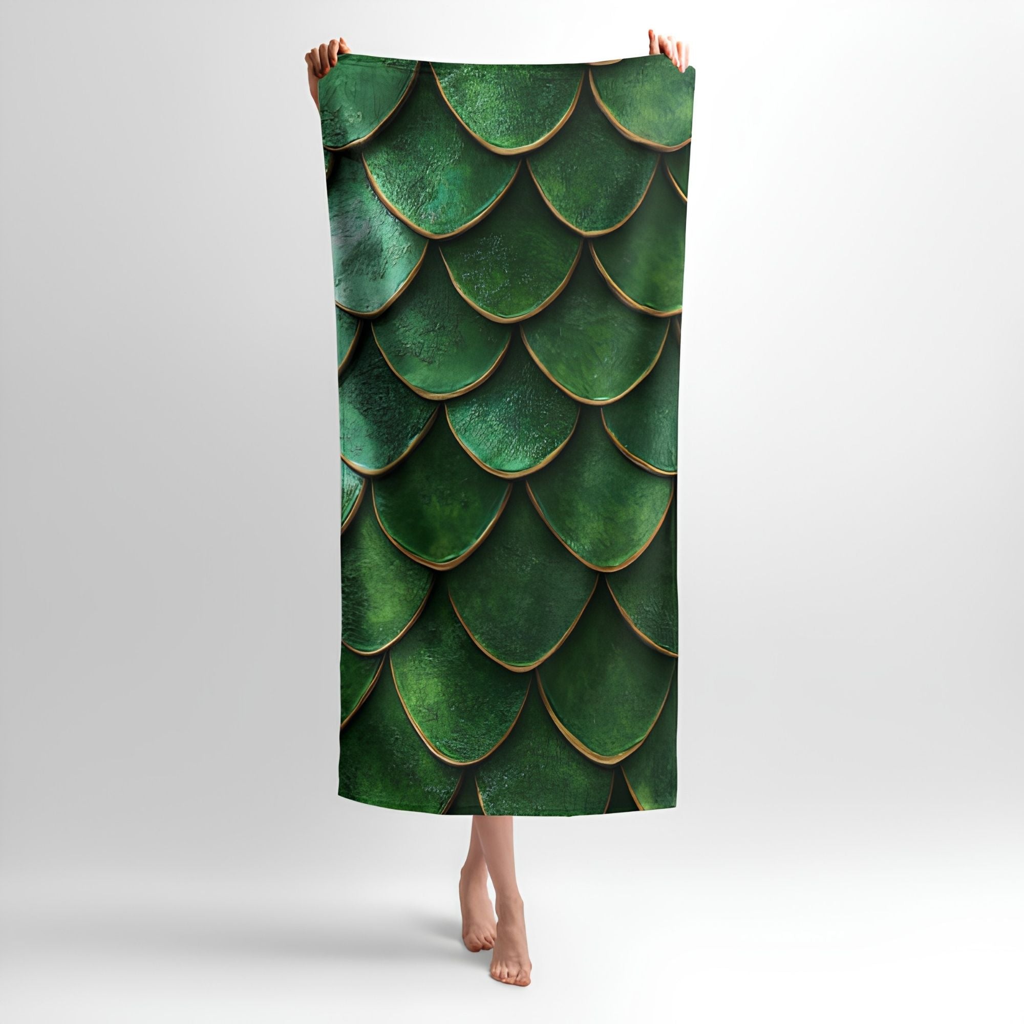 Dragon Scales Print - Soft Cotton Terry Bath & Beach Towel