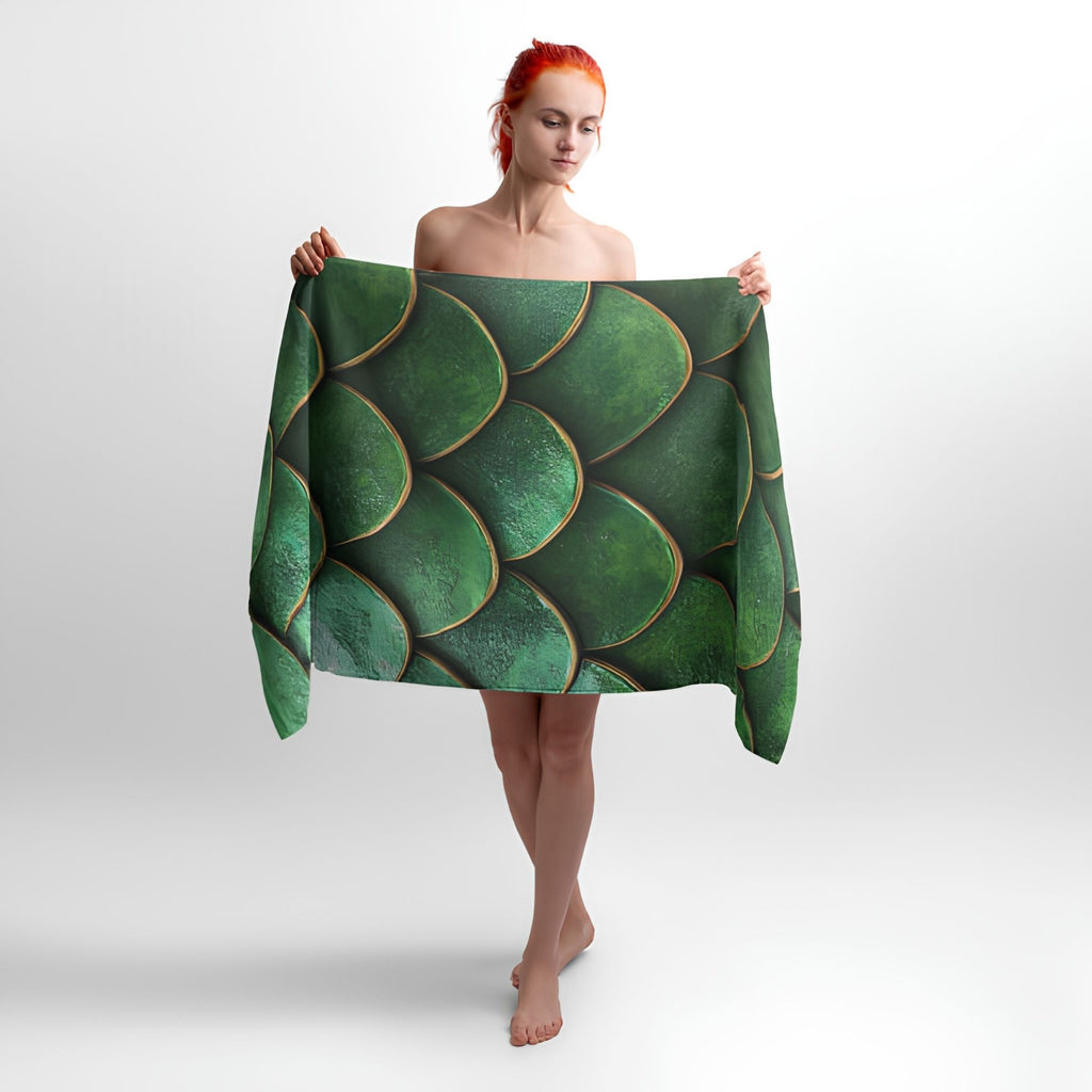 Dragon Scales Print - Soft Cotton Terry Bath & Beach Towel