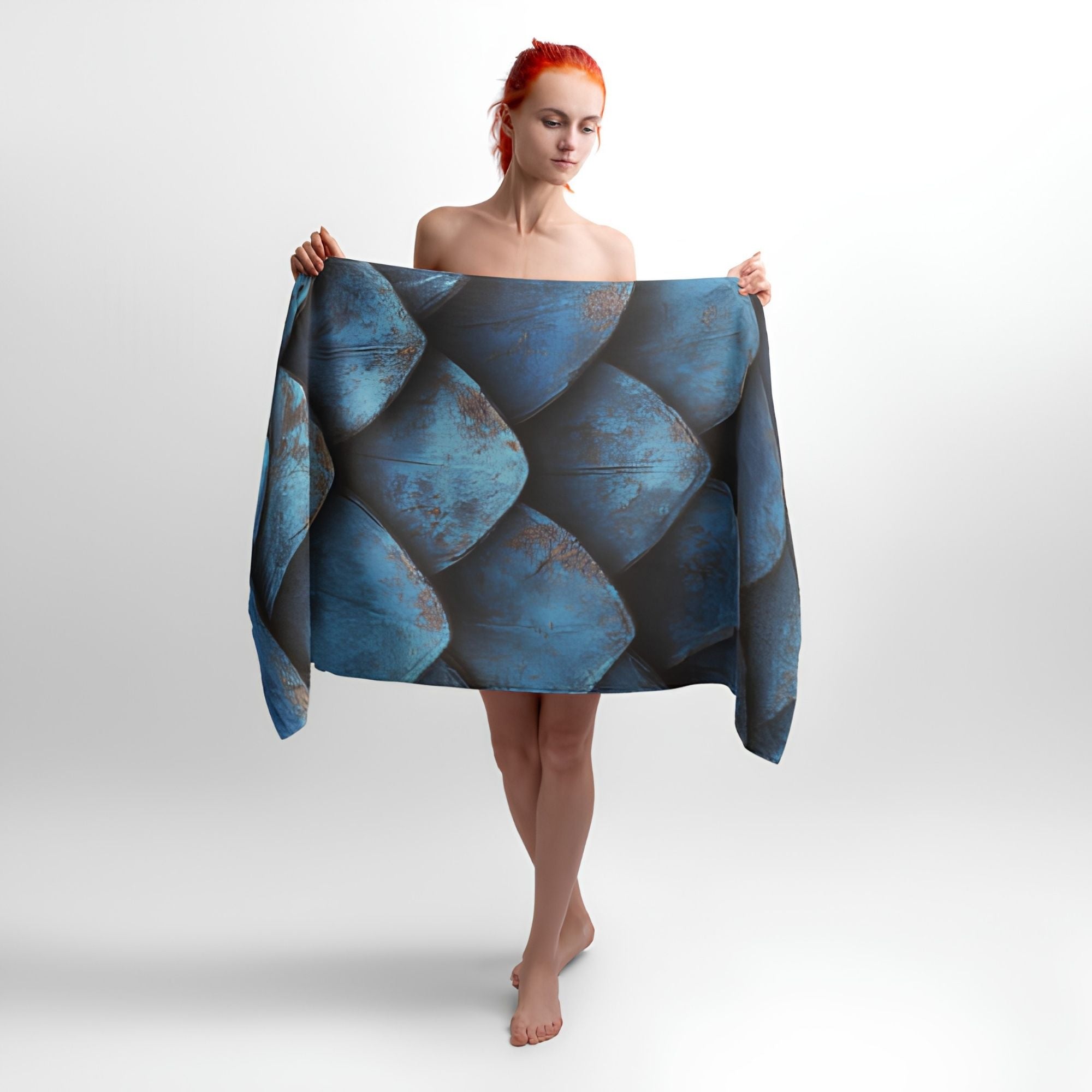 Dragon Scales Print - Soft Cotton Terry Bath & Beach Towel