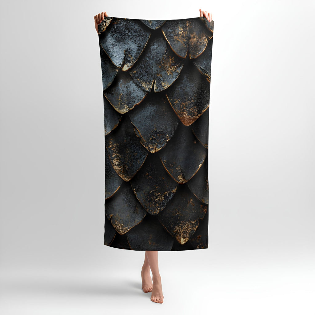 Dragon Scales Print - Soft Cotton Terry Bath & Beach Towel