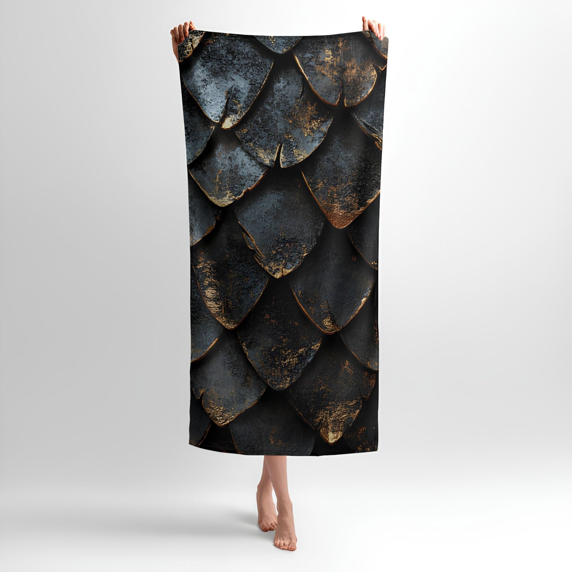 Dragon Scales Print - Soft Cotton Terry Bath & Beach Towel