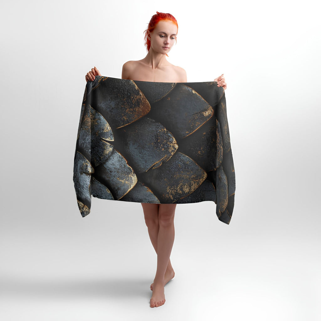 Dragon Scales Print - Soft Cotton Terry Bath & Beach Towel