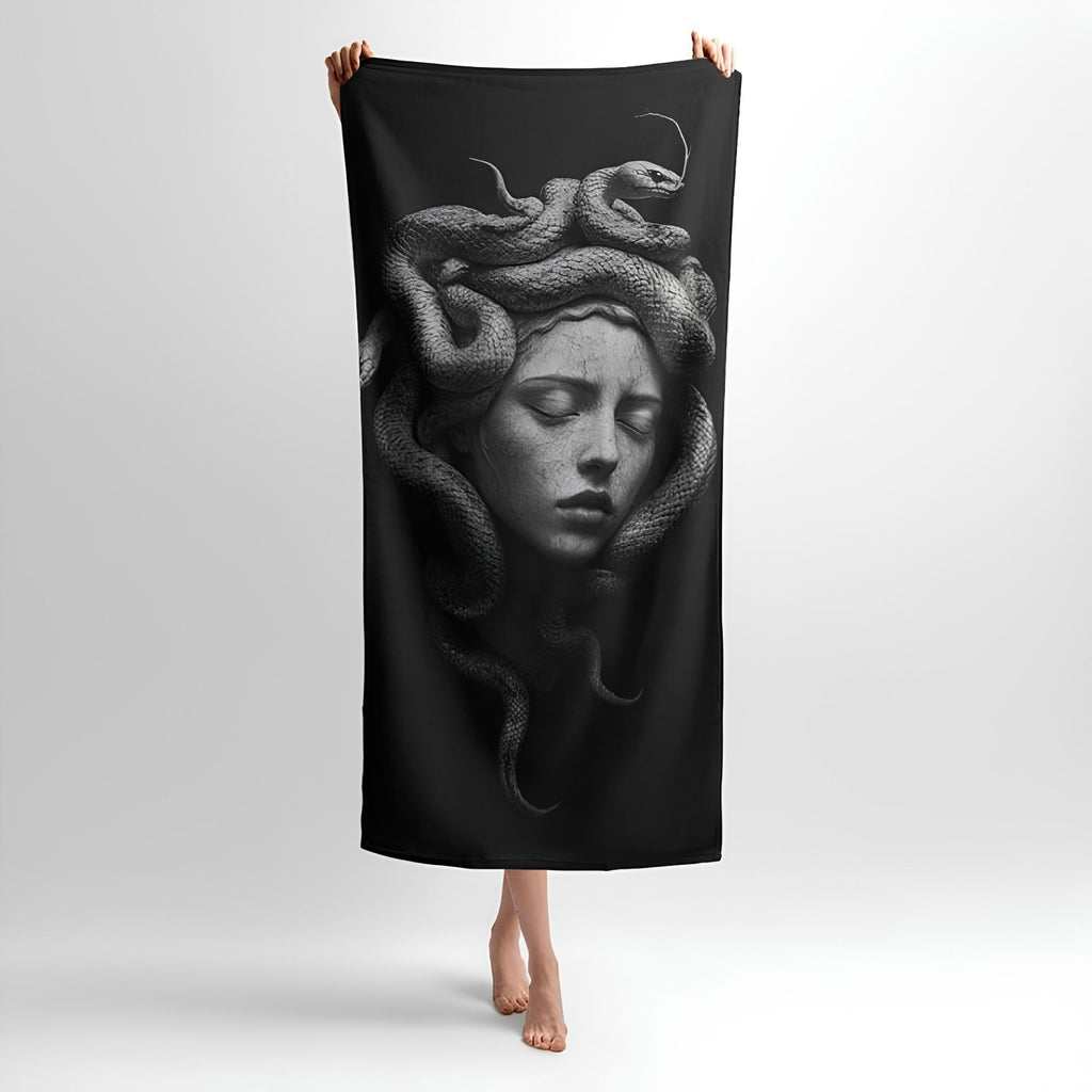 Enchanted Medusa Print - Soft Cotton Terry Bath & Beach Towel
