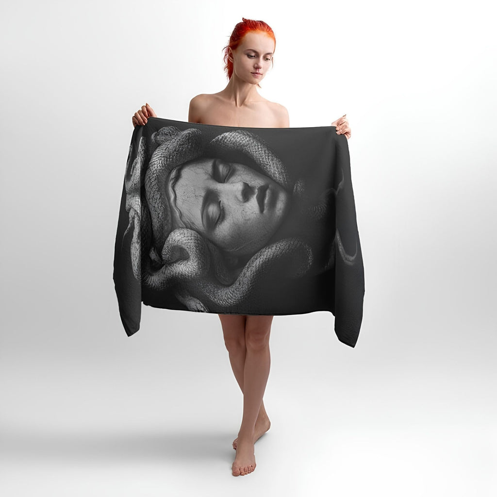 Enchanted Medusa Print - Soft Cotton Terry Bath & Beach Towel