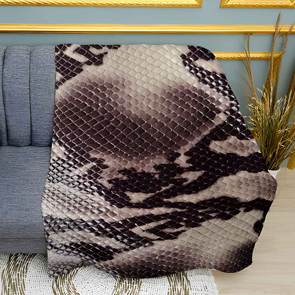Exotic Snakeskin Pattern Print Plush Fleece Throw Blanket