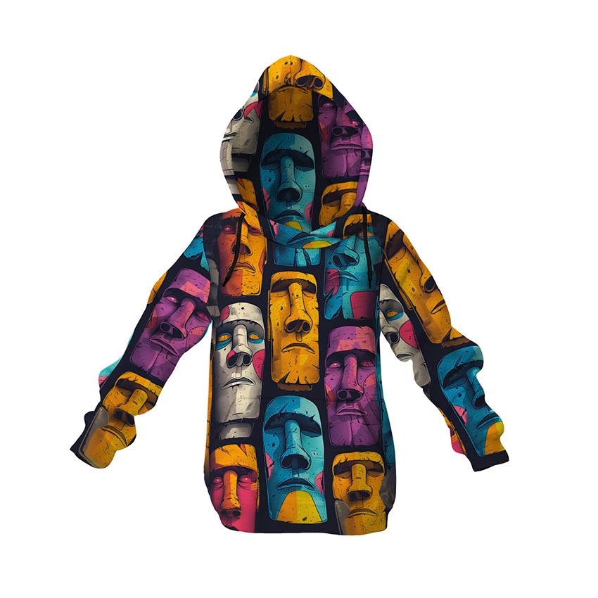Faces Monuments Kids Graphic Pullover Hoodie