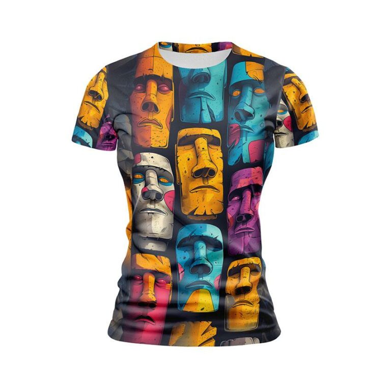 Faces Monuments Women's Athletic Print T-Shirt