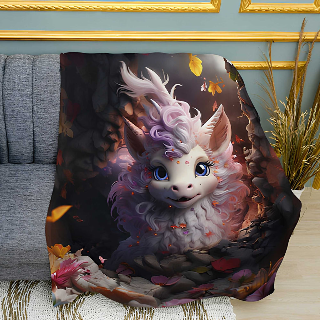 Fairytale Animal Print Plush Fleece Throw Blanket