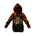 Fiery Wolf Kids Graphic Pullover Hoodie