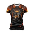 Fiery Wolf Women's Athletic Print T-Shirt