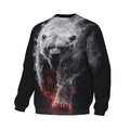 Fire Bear Print Sweatshirt - Unisex Fleece Crewneck
