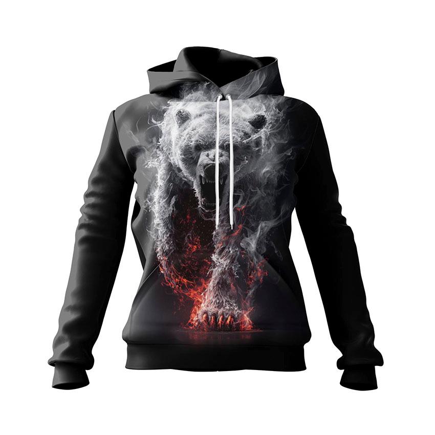 Fire Bear Women's Graphic Hoodie