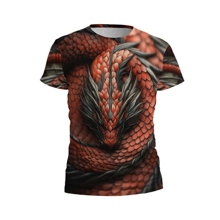 Fire Dragon Men's Athletic Graphic T-Shirt