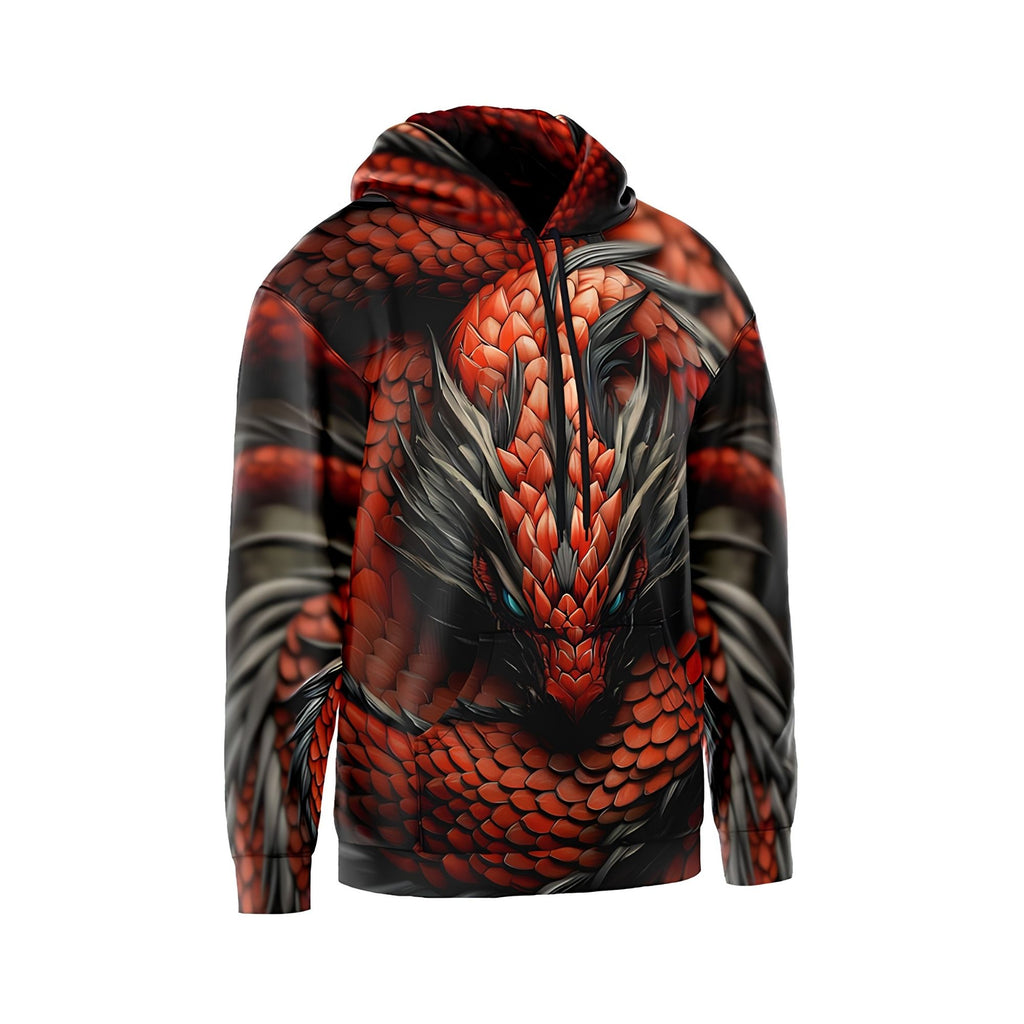 Fire Dragon Men's Graphic Pullover Hoodie