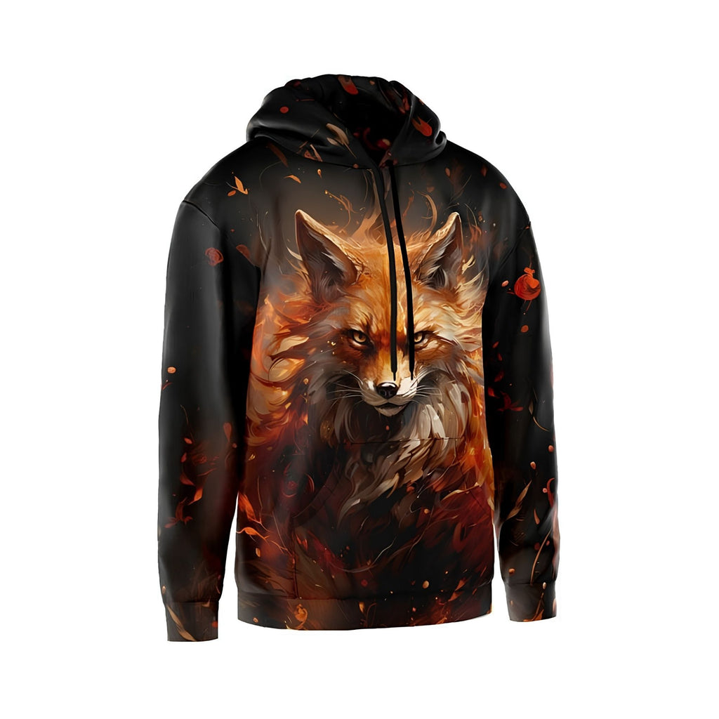 Fire Fox Men's Graphic Pullover Hoodie