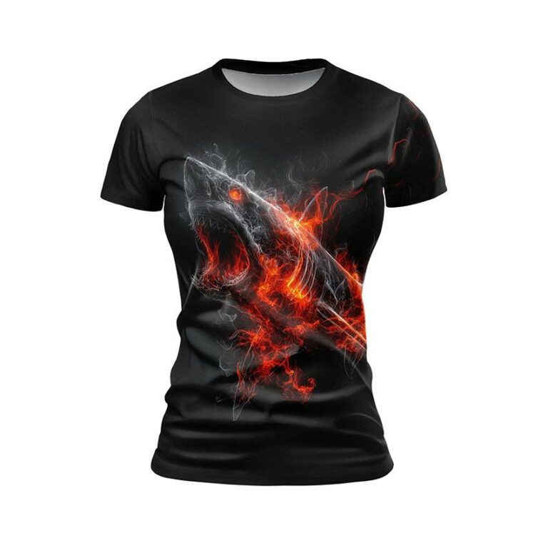 Fire Shark Women's Athletic Print T-Shirt