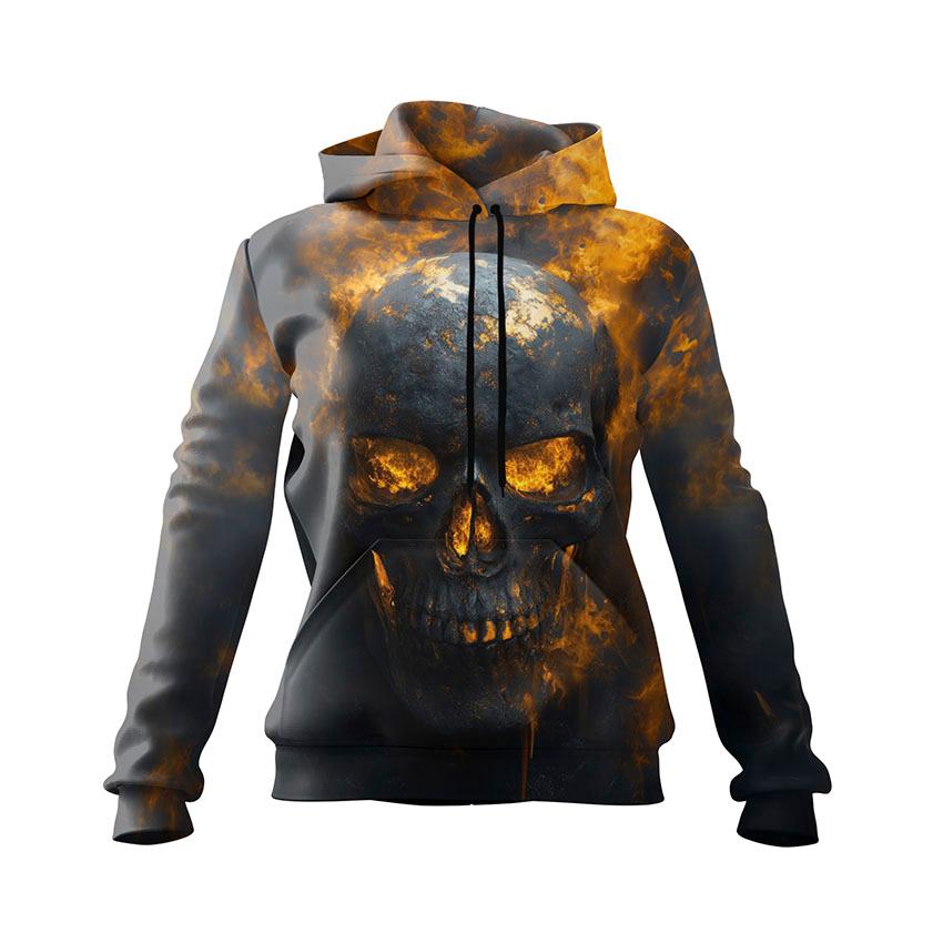 Fire Skull Women's Graphic Hoodie