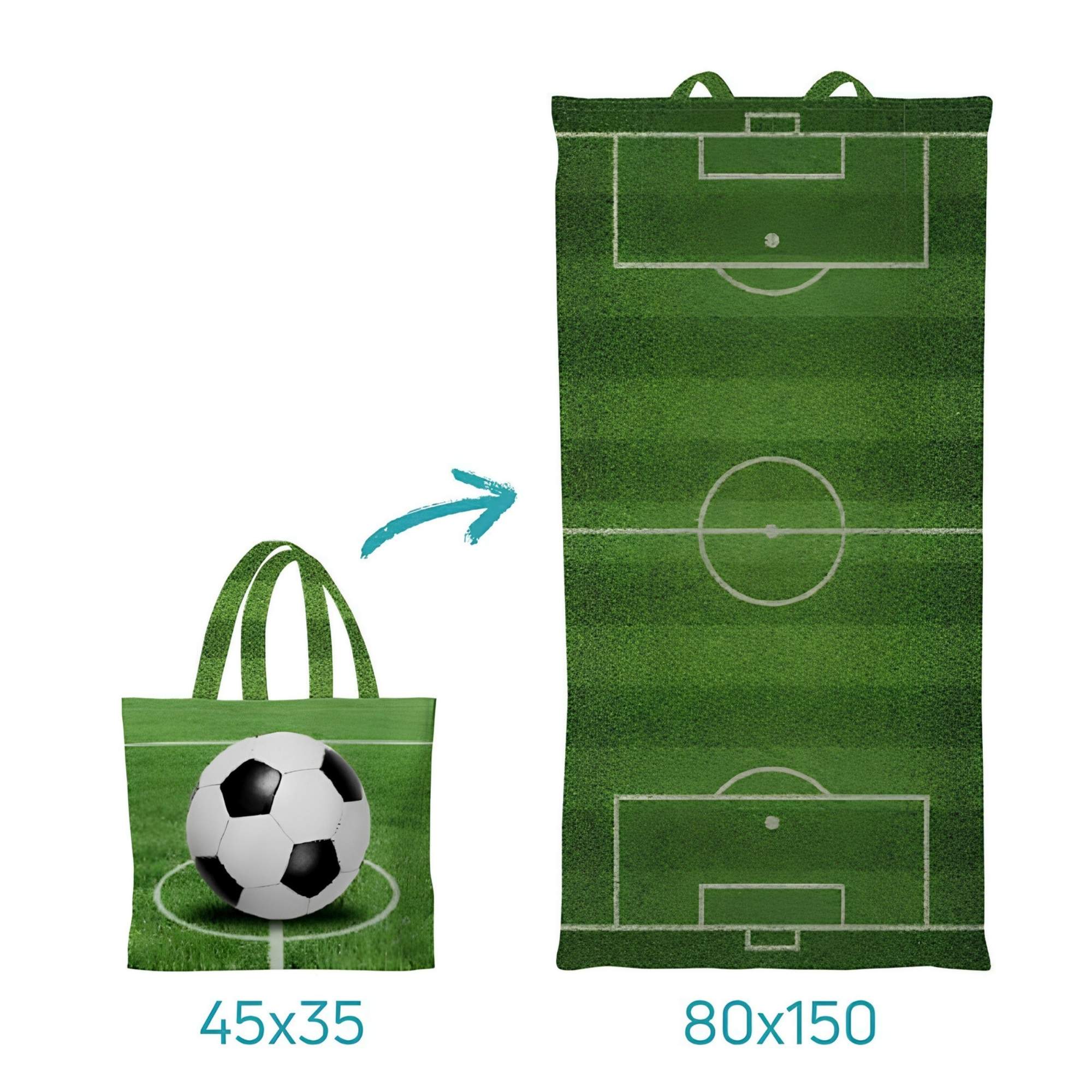 Football Field 2-in-1 Beach Towel Tote Bag