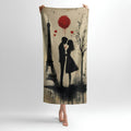French Romantic Print - Soft Cotton Terry Bath & Beach Towel