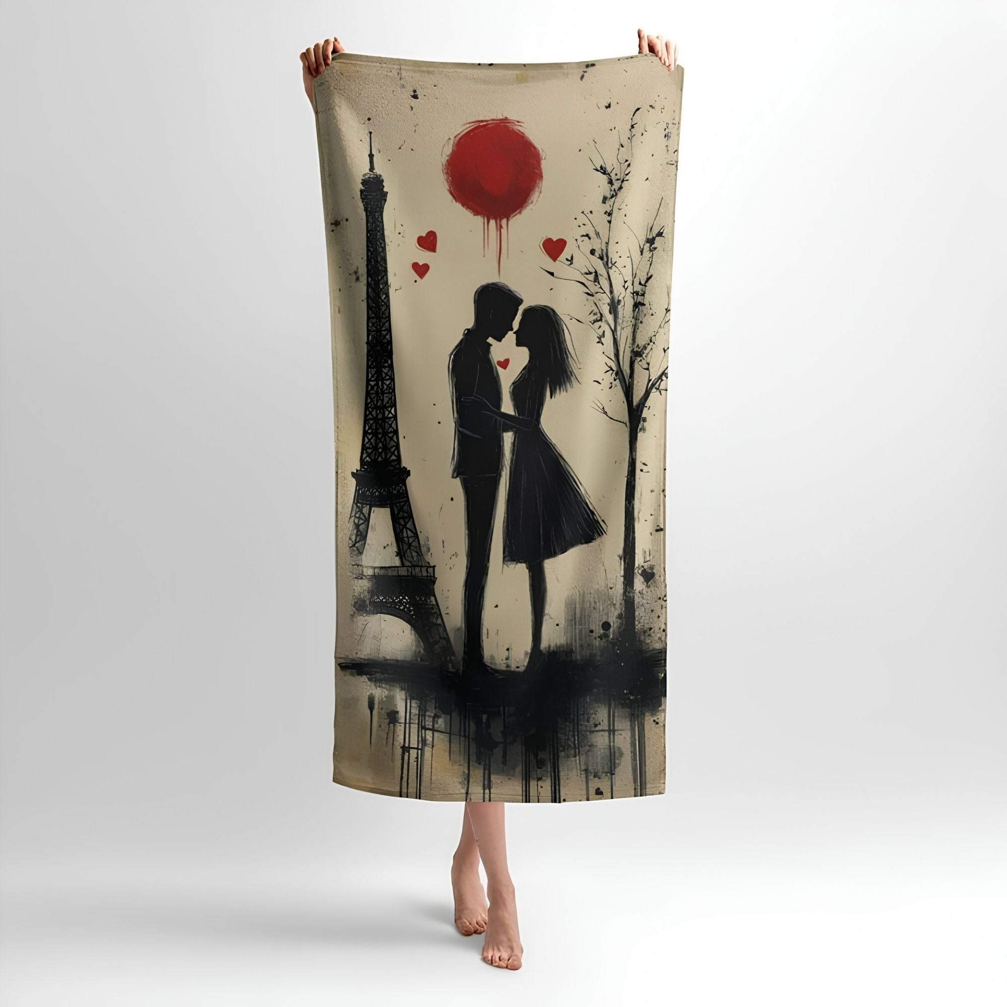 French Romantic Print - Soft Cotton Terry Bath & Beach Towel