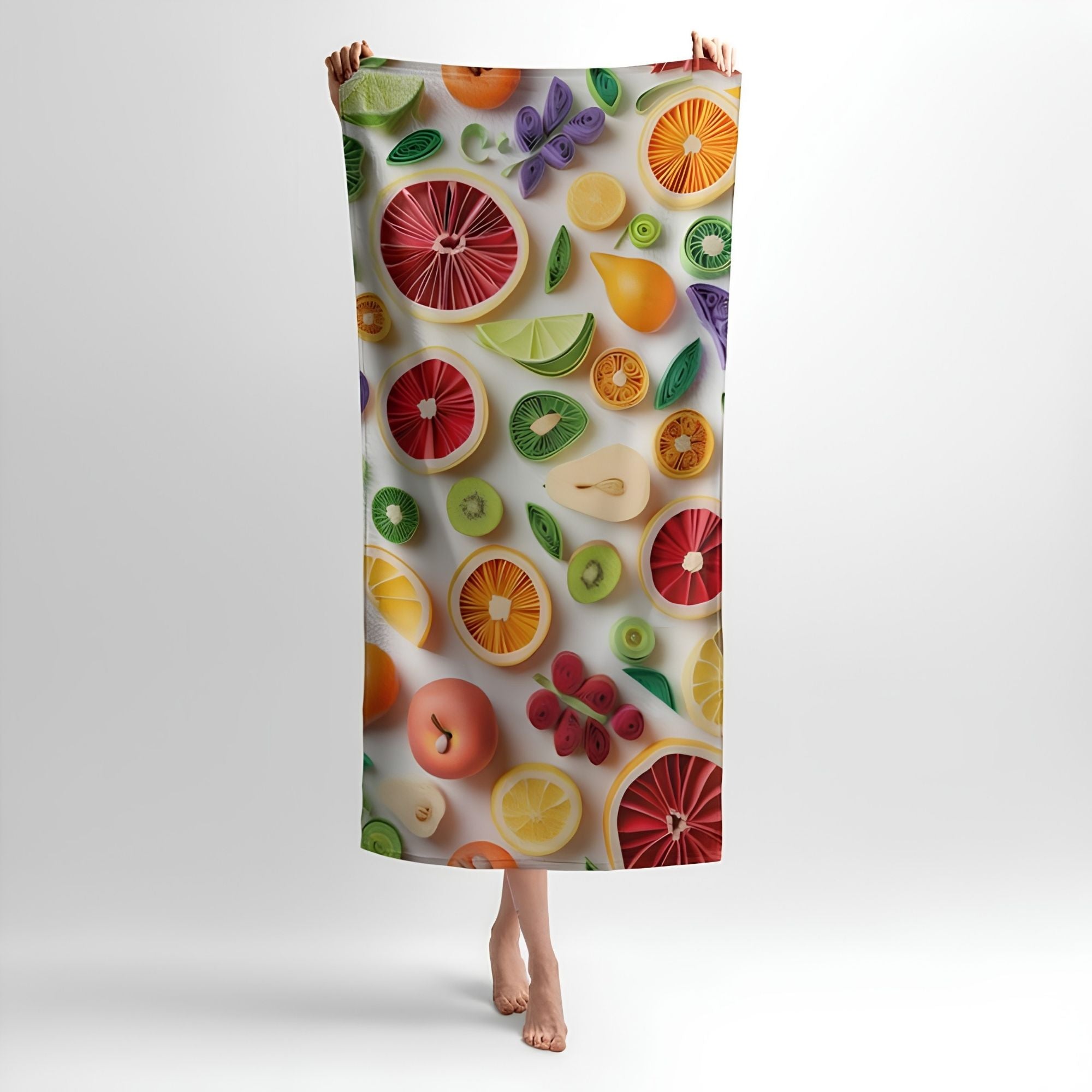 Fruits Print Towel - Soft Cotton Terry Bath & Beach Towel
