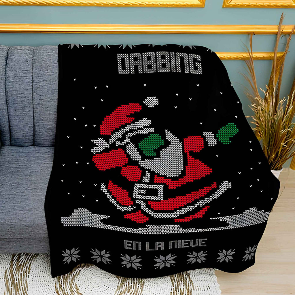Funny Dabbing Santa Print Plush Fleece Throw Blanket
