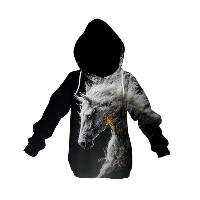 Ghost Horse Kids Graphic Pullover Hoodie