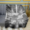 Glass Metropolis Modern Print Plush Fleece Throw Blanket