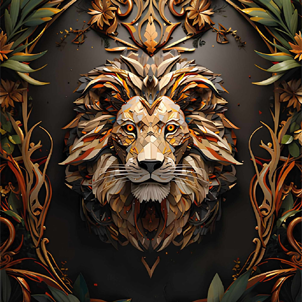Golden Lion Print Plush Fleece Throw Blanket