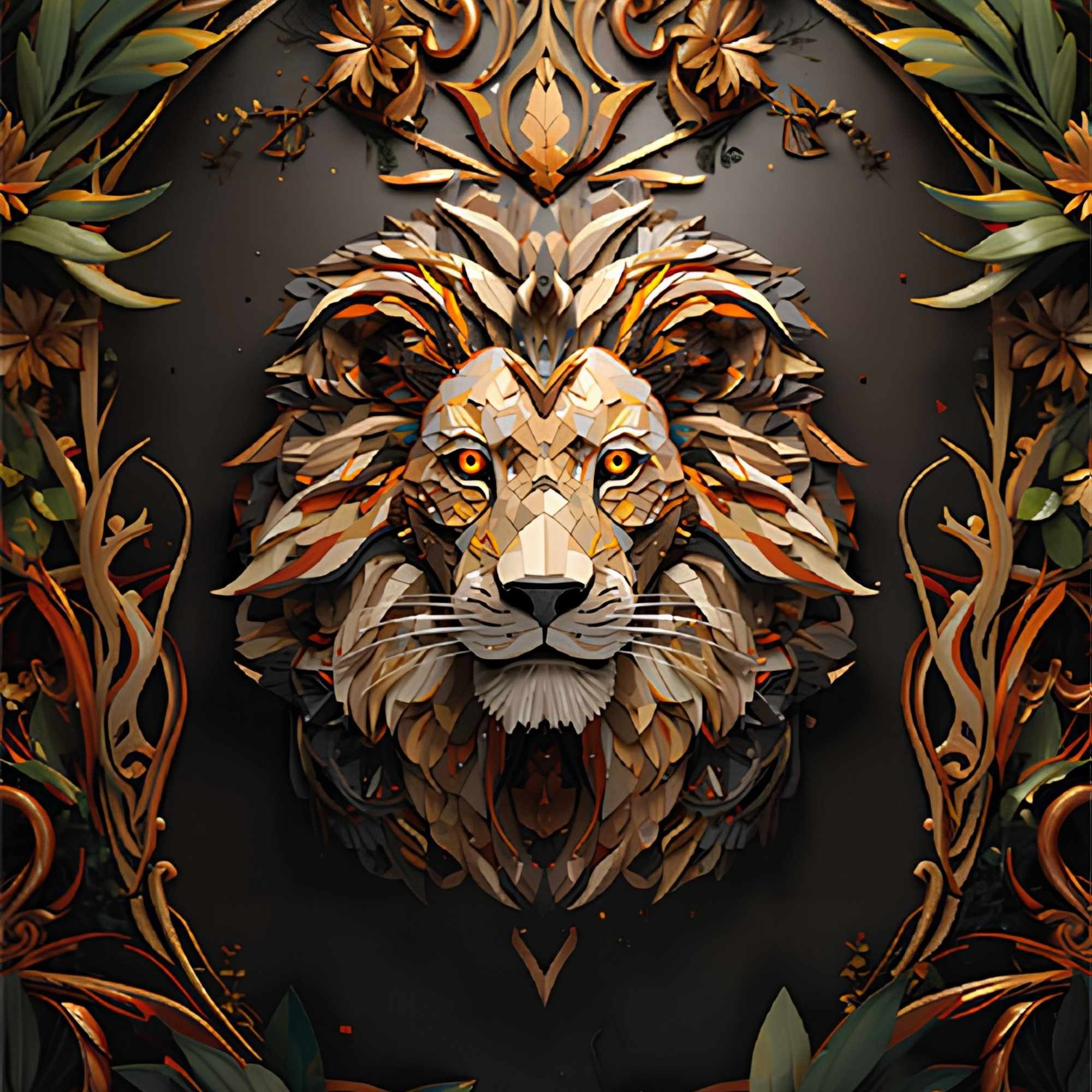 Golden Lion Print Plush Fleece Throw Blanket