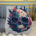 Gothic Skull Art Print Plush Fleece Throw Blanket
