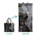 Gray Marble 2-in-1 Beach Towel Tote Bag