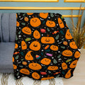 Halloween Pumpkin Pattern Print Plush Fleece Throw Blanket