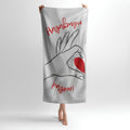 Heart Together Forever Print - Soft Cotton Terry Bath & Beach Towel