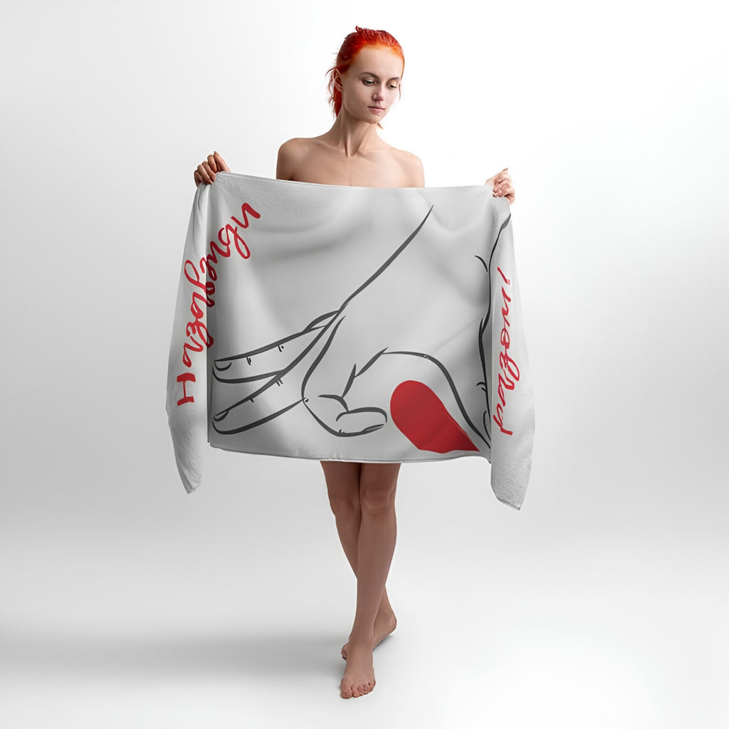 Heart Together Forever Print - Soft Cotton Terry Bath & Beach Towel