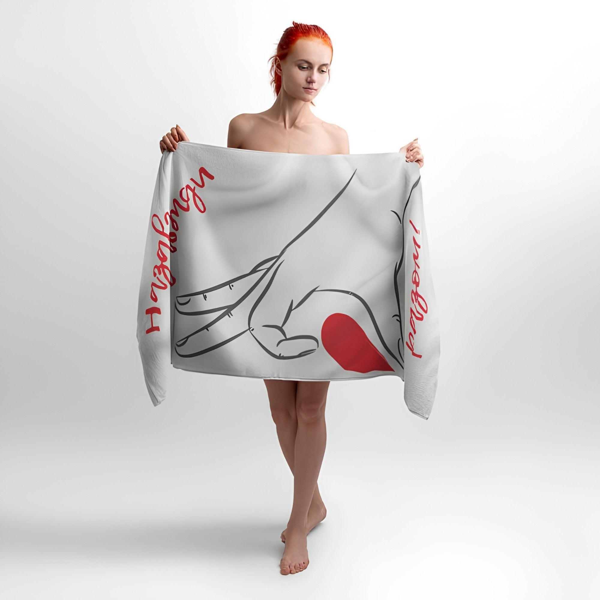 Heart Together Forever Print - Soft Cotton Terry Bath & Beach Towel