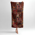 Hutsul Ornaments Pattern Print - Soft Cotton Terry Bath & Beach Towel