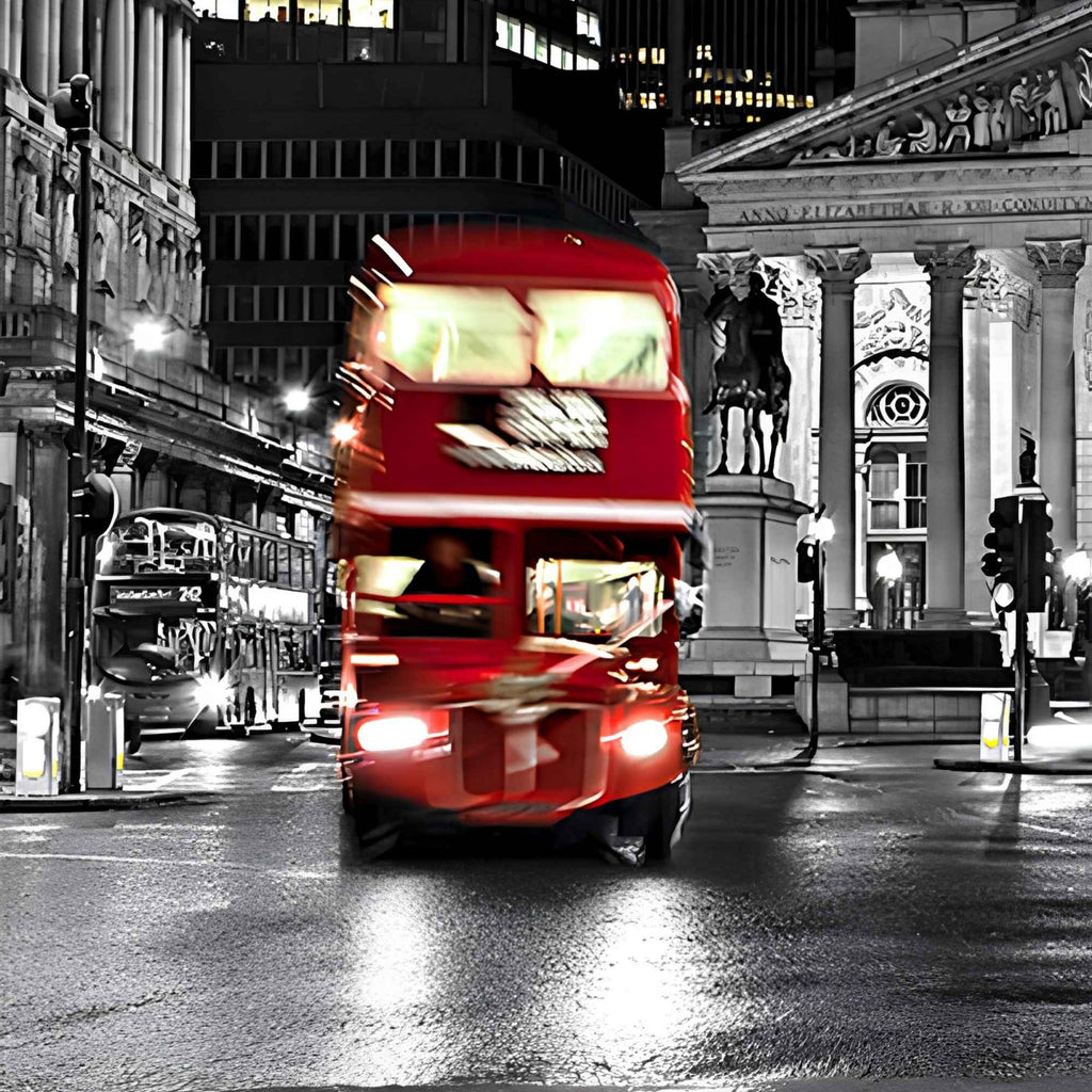 Iconic London Bus Print Plush Fleece Throw Blanket
