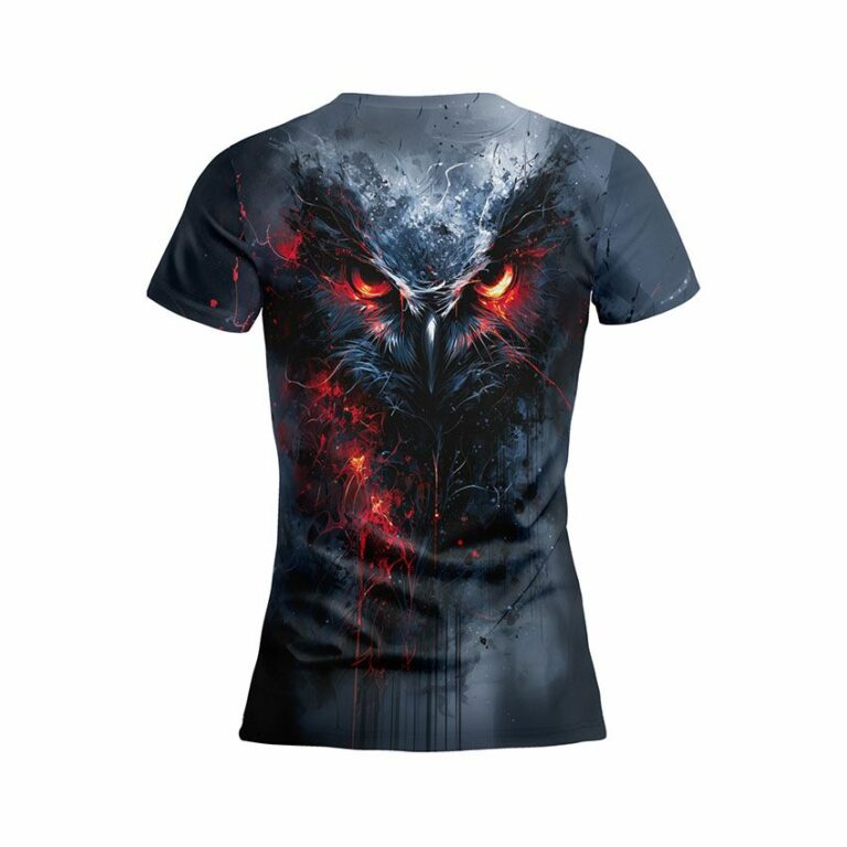 Infernal Owl Eyes of the Abyss Women's Athletic Print T-Shirt